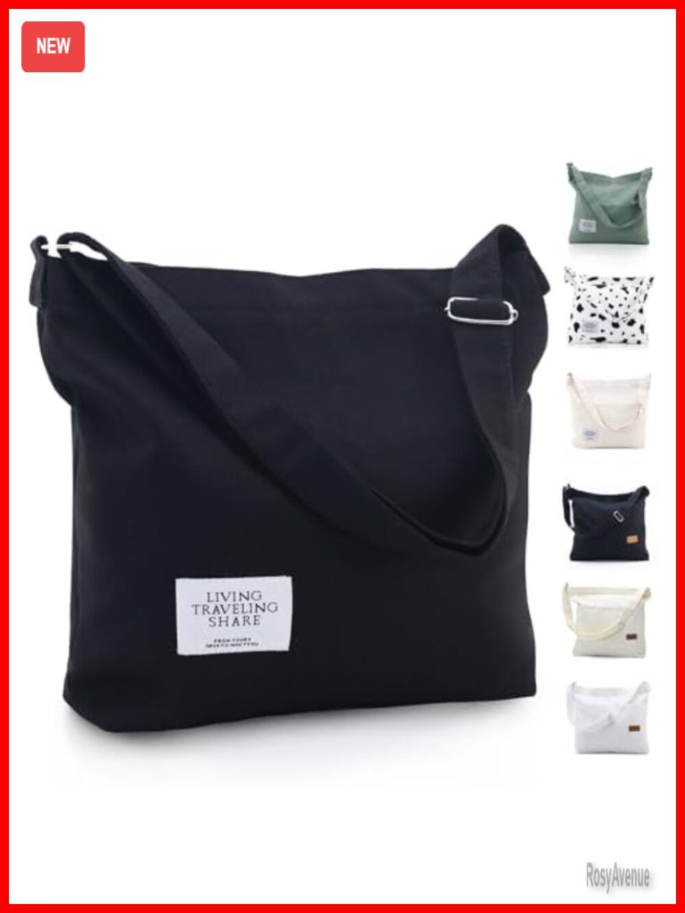 Canvas Tote Bag Crossbody Shoulder Travel Beach Bag Large Hobo